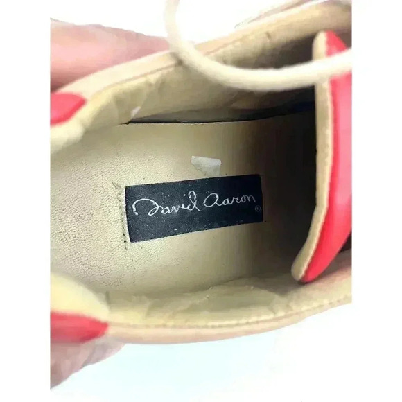 David Aaron Women's Tan Red Fashion Sneakers Lace up Sz 7.5 B - Picture 7 of 11